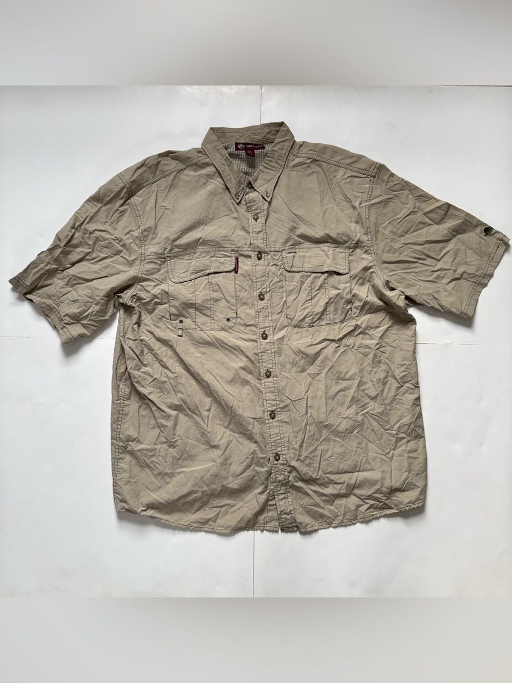 Men's Short-Sleeve Lightweight Shirt Jacket in Khaki